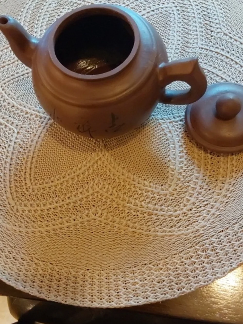 Chinese Brown Clay Teapot with Lid